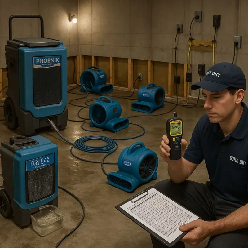 Structural Drying and Dehumidification process in Prairie Grove, IL